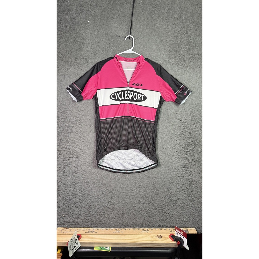 Louis Garneau‎ Cyclesport Cycling Jersey Large Pink Black Short Sleeve USA Made